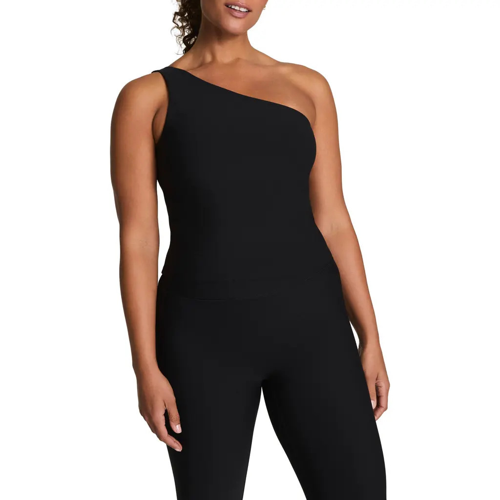 SPANX® Bare Essentials One Shoulder Tank in Very Black at Nordstrom Rack, Size X-Large | Nordstrom Rack