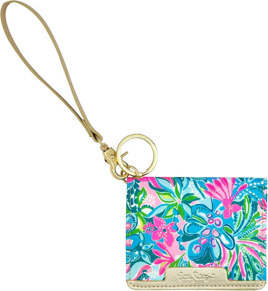 Lilly Pulitzer Snap ID Card Case, Cute Blue Keychain Wallet, Slim Credit Card Holder with Wristle... | Amazon (US)