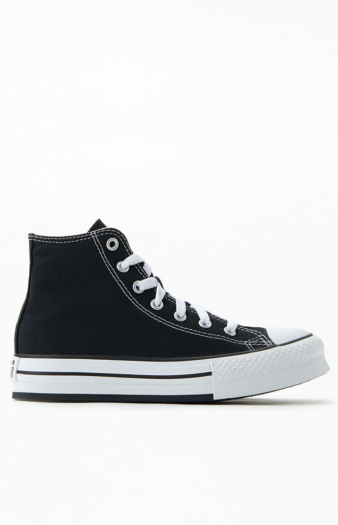 Converse Kids Chuck Taylor All-Star Lift Platform High Top Shoes in Black/White - Size 11.5 | PacSun