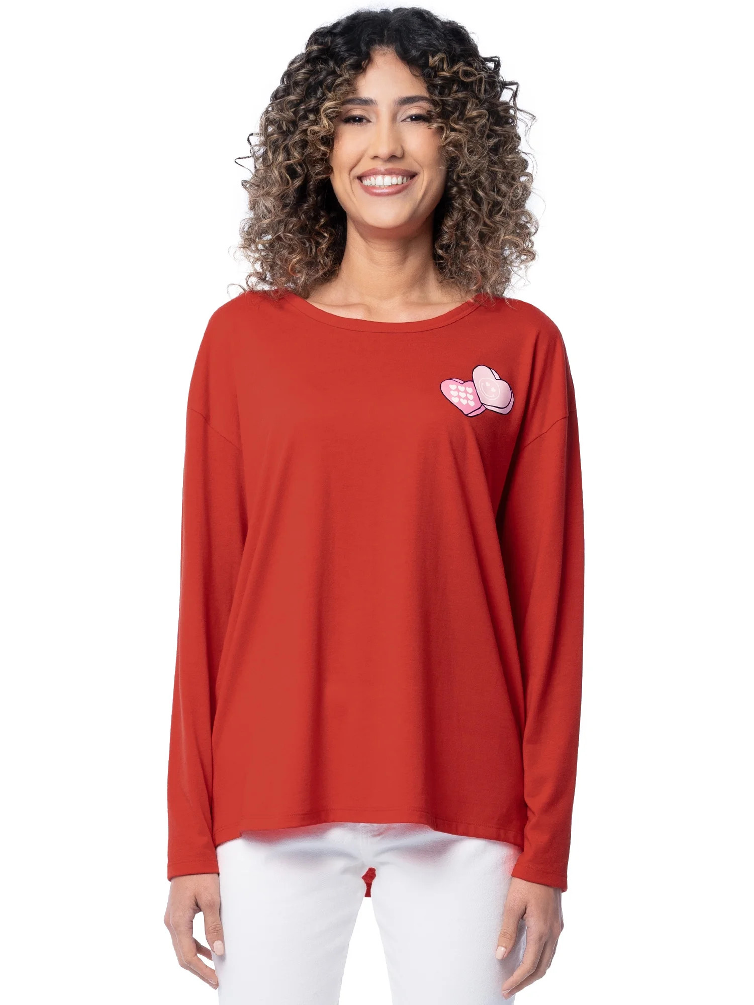 Valentine's Day Women’s Graphic Tee with Long Sleeves from Way To Celebrate,Sizes S to XXXL - W... | Walmart (US)