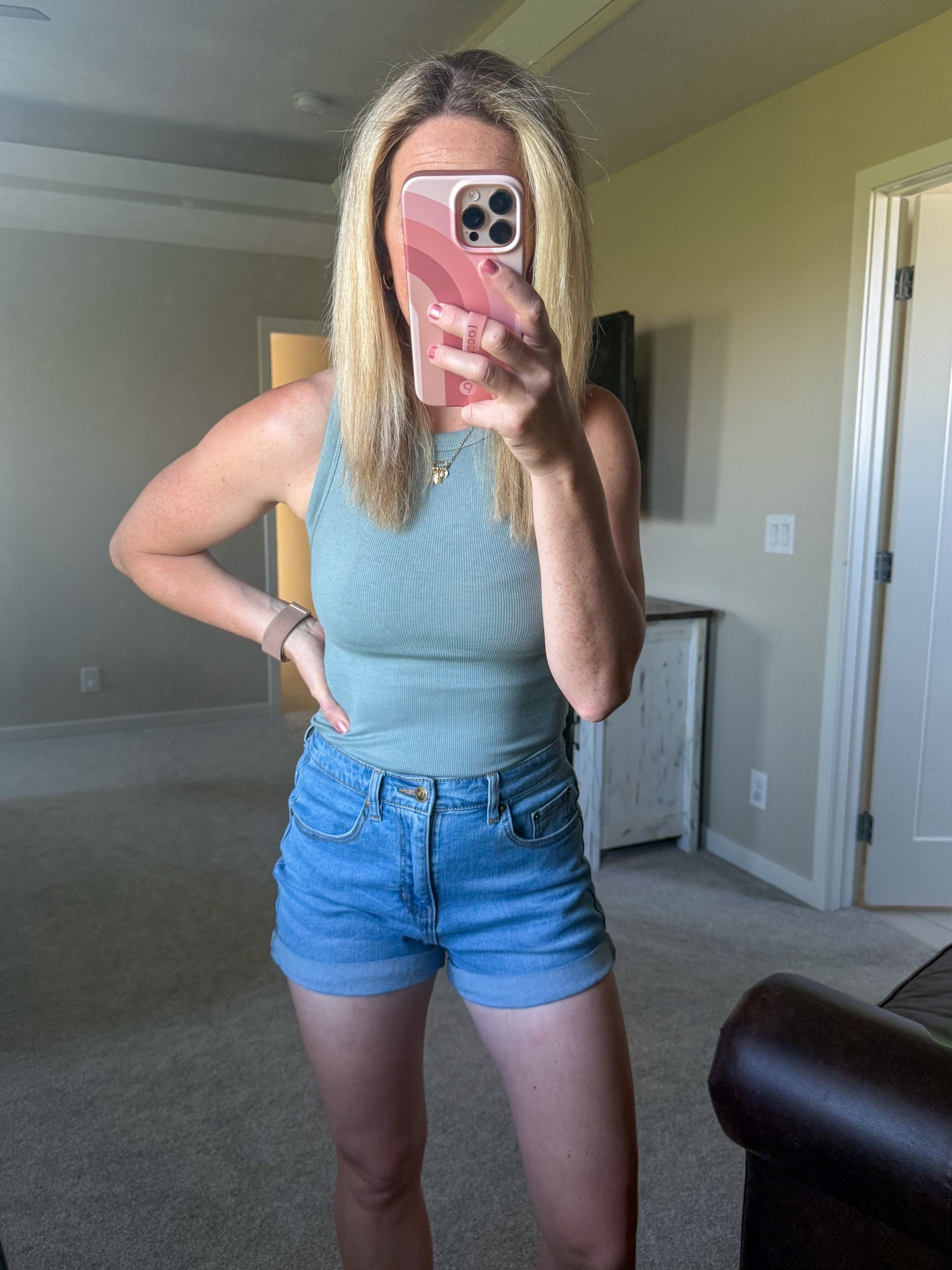 Mom casual OOTD
Target tank top 
Denim shorts 

#LTKStyleTip #LTKFindsUnder50 #LTKSaleAlert