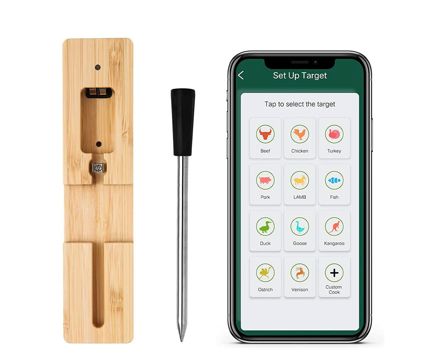 Meat Thermometer with Bluetooth, Wireless Meat Thermometer for The Oven, Grill, BBQ, Kitchen, Smo... | Catch.com.au