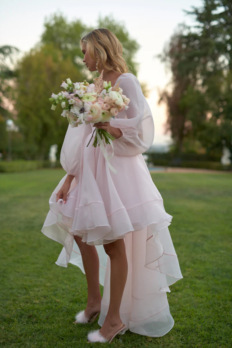 The Blush Angel Mini Bustle Dress | Selkie Collection