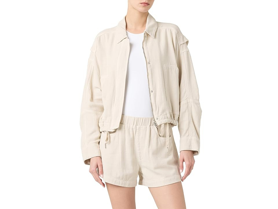 Blank NYC Oyster Bar Linen Utility Jacket Women's Jacket Beige : XS, Cotton/Linen | Zappos