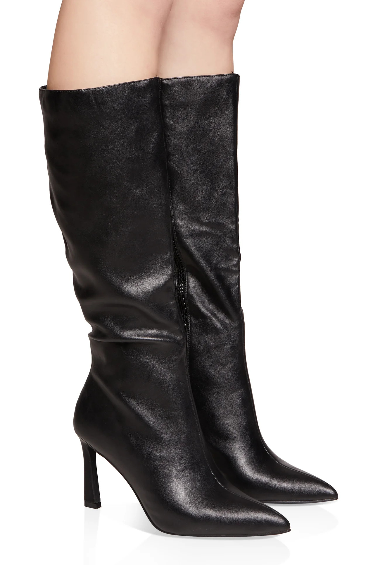 Pointed Toe Side Zip High Heel Boots | Rainbow Shops