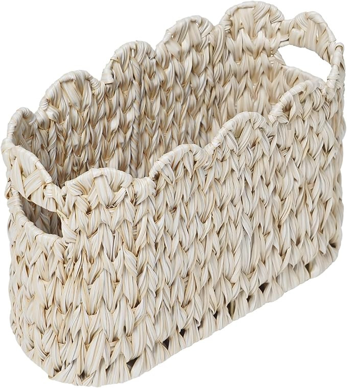 Toilet Paper Storage Basket,Boho Decorative Scalloped Baskets,Coastal Bathroom Decor,Hand-Woven P... | Amazon (US)
