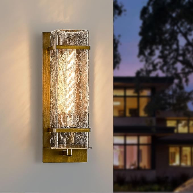 Outdoor Wall Light, Vintage Gold Exterior Waterproof Lanterns,H13.4in Porch Sconces Wall Mounted ... | Amazon (US)