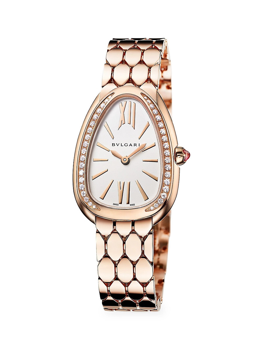 Women's Serpenti Seduttori 18K Rose Gold & Diamond Bracelet Watch - Rose Gold | Saks Fifth Avenue