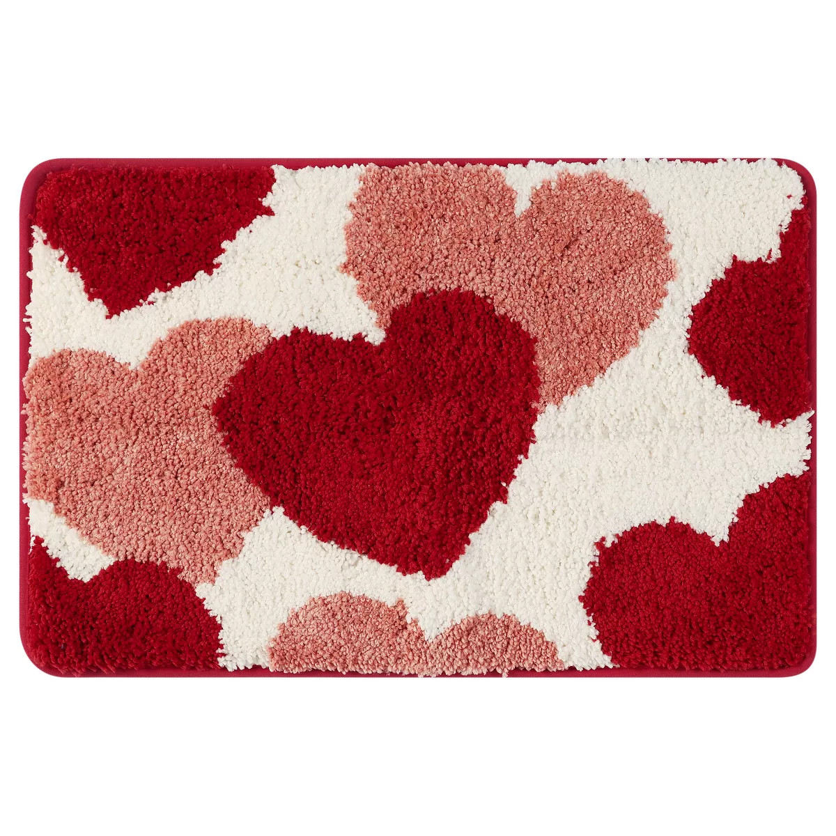Unique Bargains Soft Cute Non-Slip Water Absorbent Thick Shaggy Bath Mat Love 16" x 24" | Target