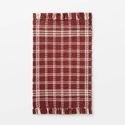 2'1"x3'2" Indoor/Outdoor Scatter Check Rug Rust - Threshold™ designed by Studio McGee | Target