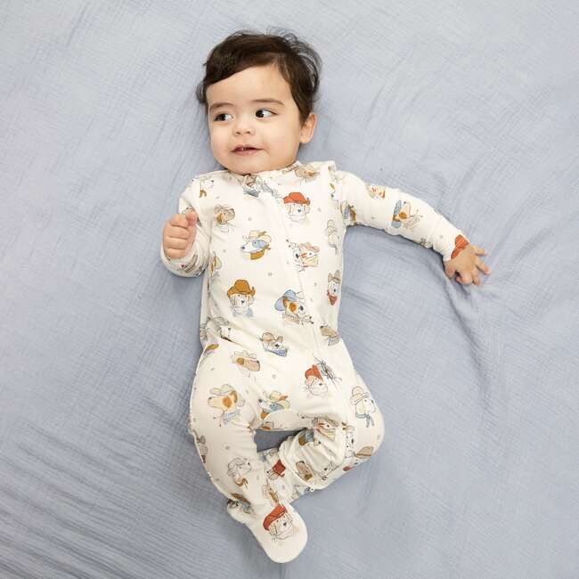 Angel Dear | Cowdogs - 2 Way Zipper Footie (Multicolor, Size 3-6M) | Maisonette | Maisonette