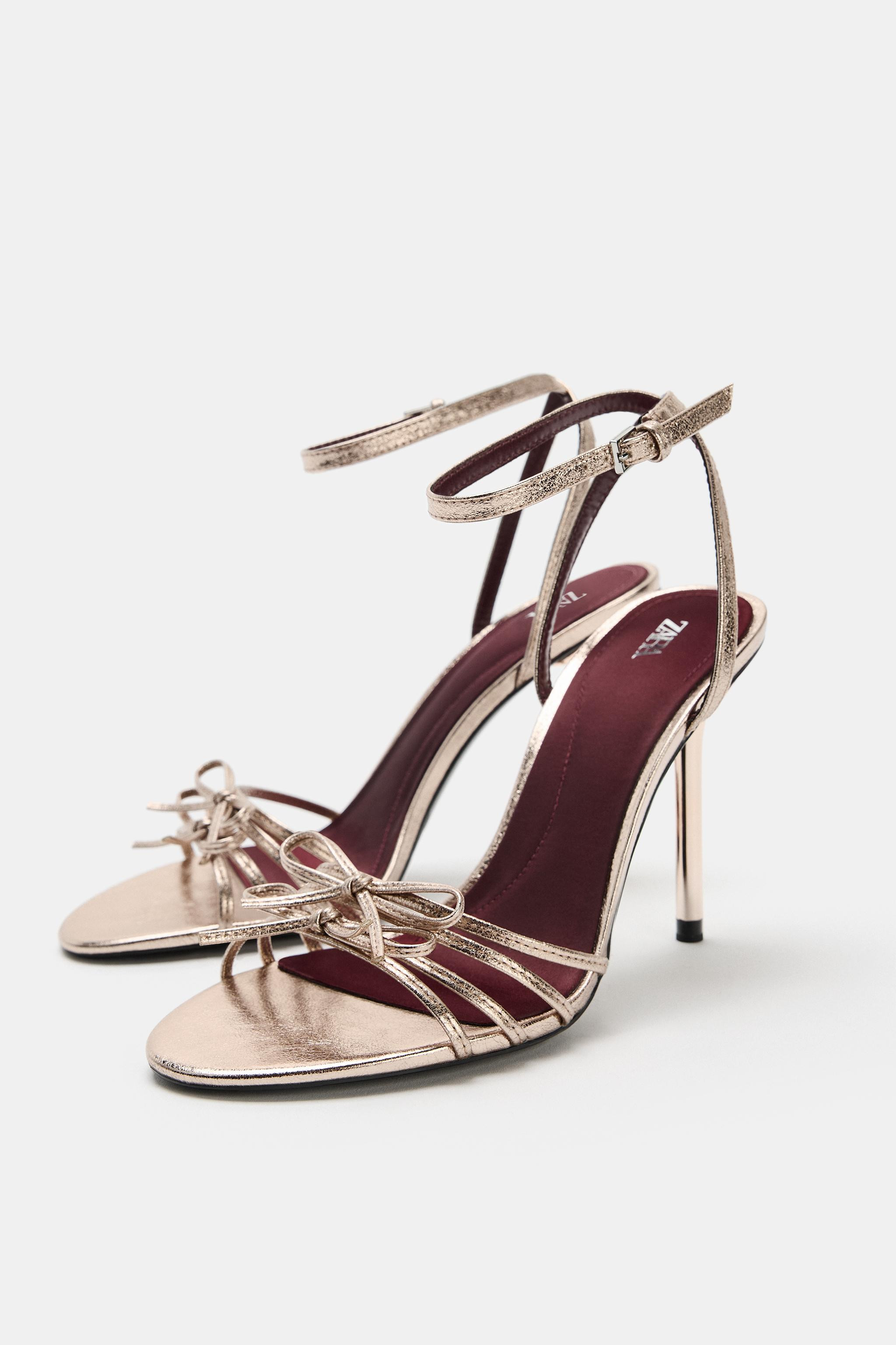 HEELED SANDALS WITH BOWS | Zara US