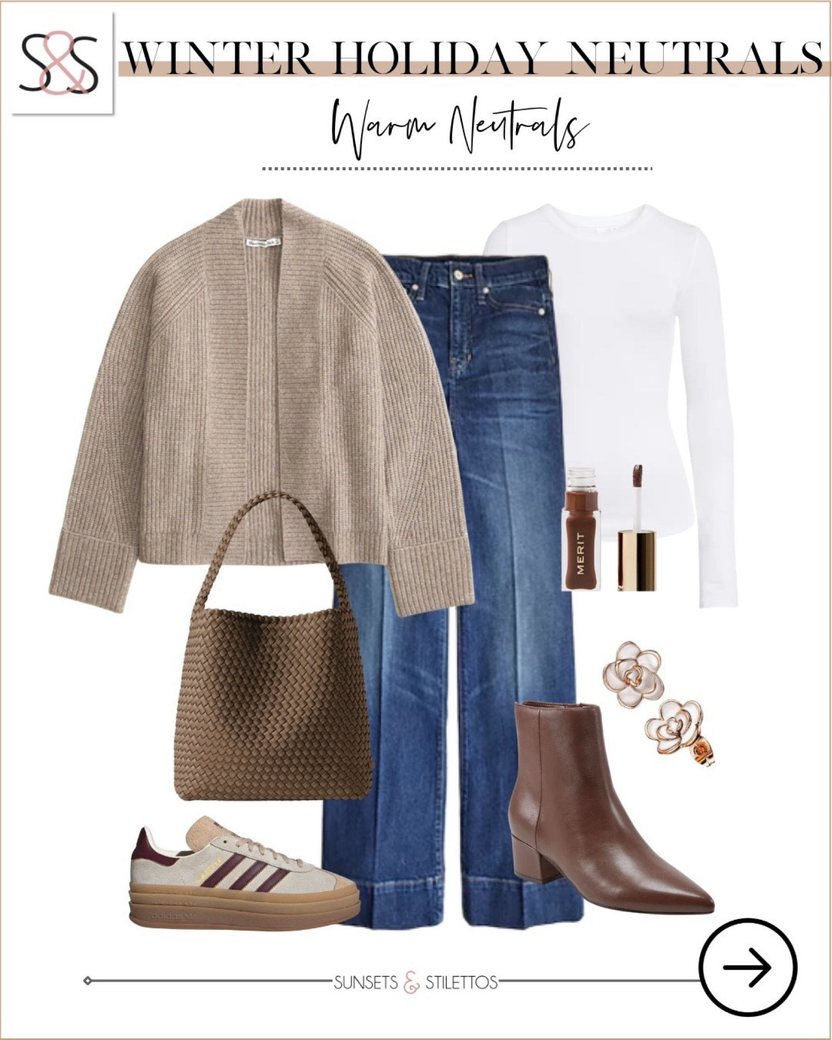 This cardigan is perfect for your Christmas dinner outfit! These I like jeans are so forgiving and can be dressed up or down with booties or Adidas sneakers!

Sunsets and Stilettos, workwear, holiday outfit idea

#LTKWorkwear #LTKOver40 #LTKStyleTip