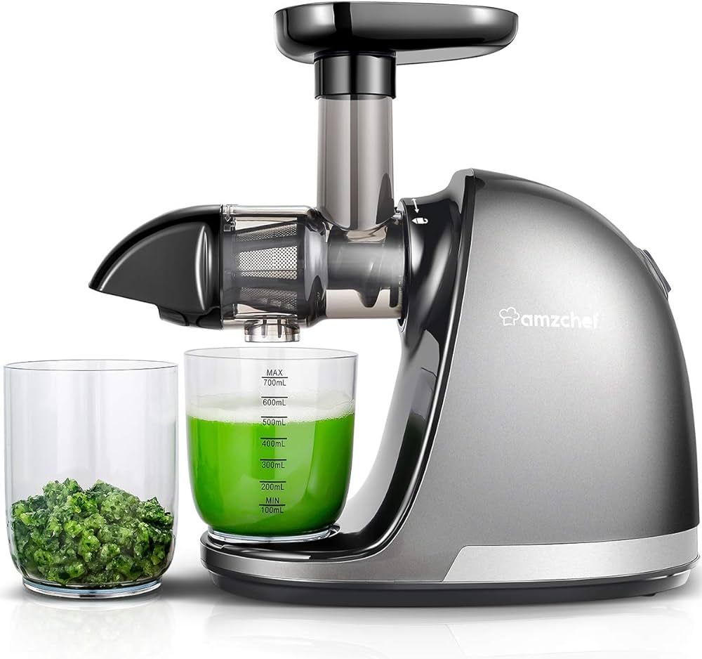Masticating Juicer Machines, AMZCHEF Slow Cold Press Juicer with Reverse Function, High Juice Yie... | Amazon (US)