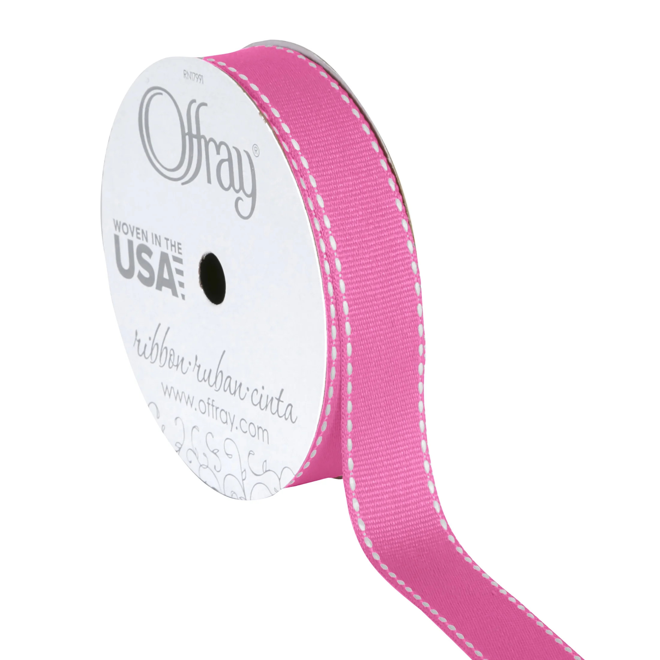 Offray Ribbon, Hot Pink 5/8 inch Grosgrain Polyester Ribbon for Sewing, Crafts, and Gifting, 9 fe... | Walmart (US)