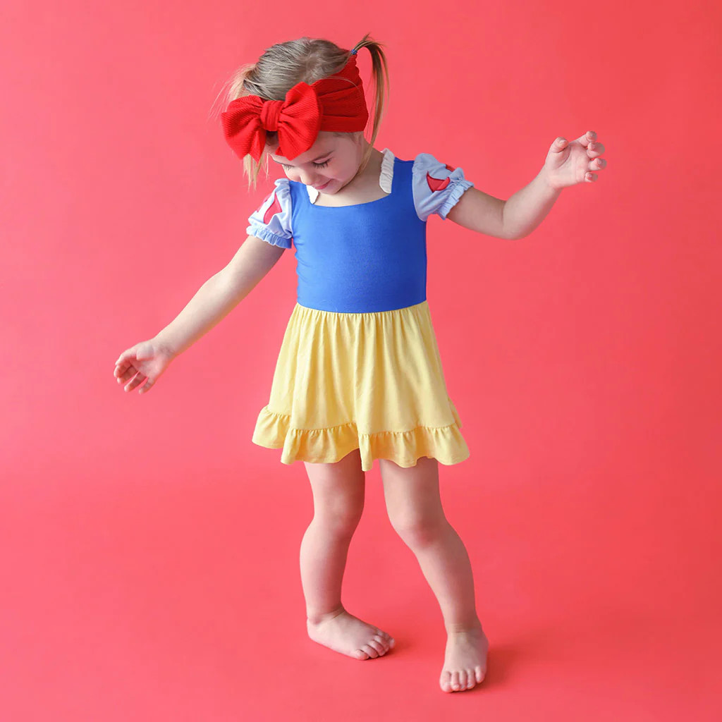 Disney Princess Blue Ruffled Baby Bodysuit Dress | Snow White | Posh Peanut
