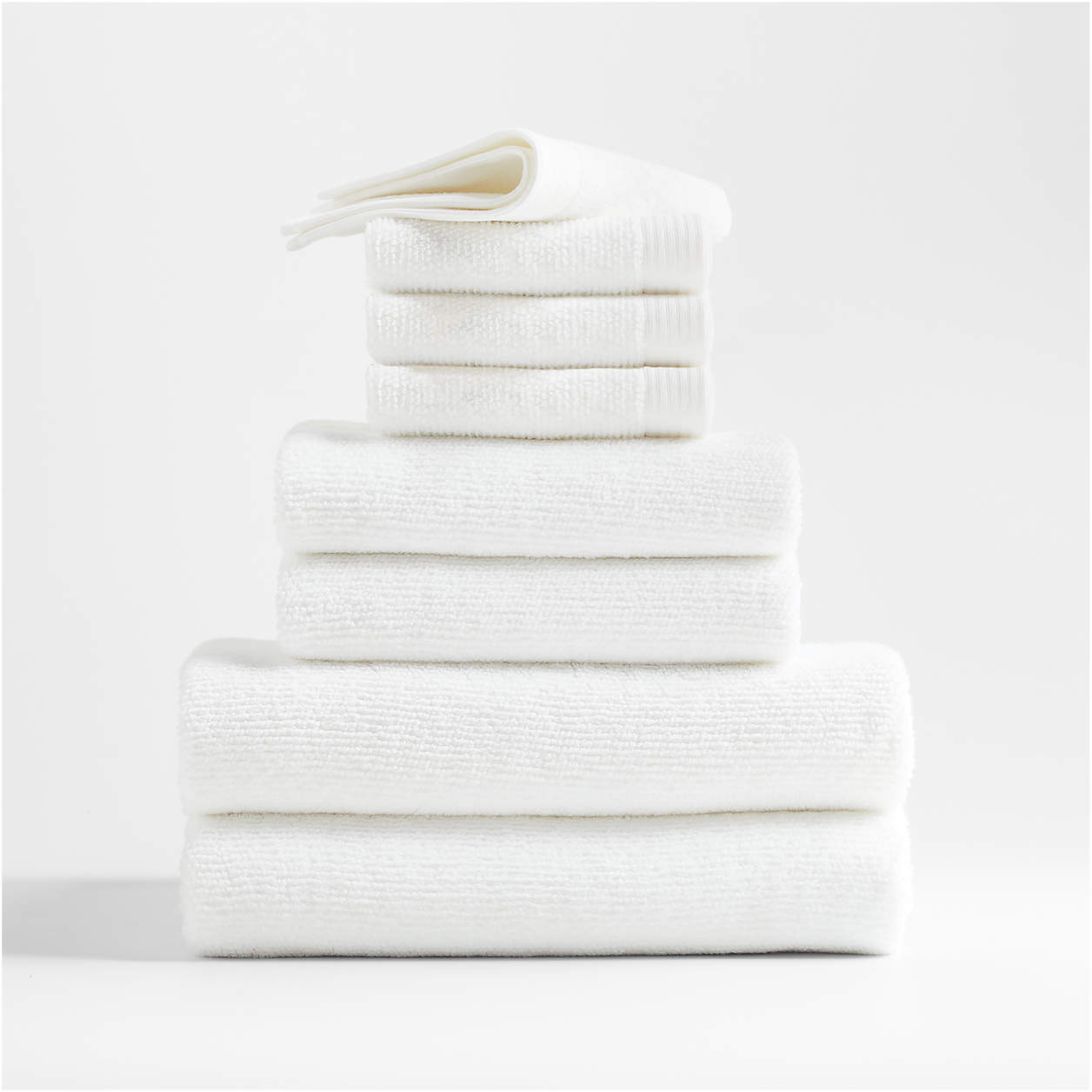 Antimicrobial Organic Cotton Ash Grey Bath Towels, Set of 6 + Reviews | Crate & Barrel | Crate & Barrel