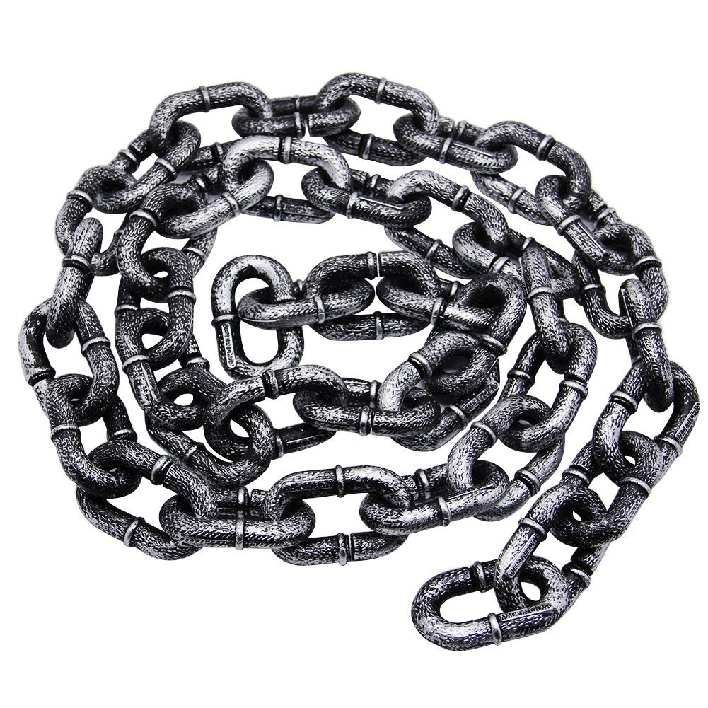 Zcaukya 6FT Halloween Plastic Chains-Costume Accessories, Fake Black Chain Links for Decor Haunte... | Amazon (US)