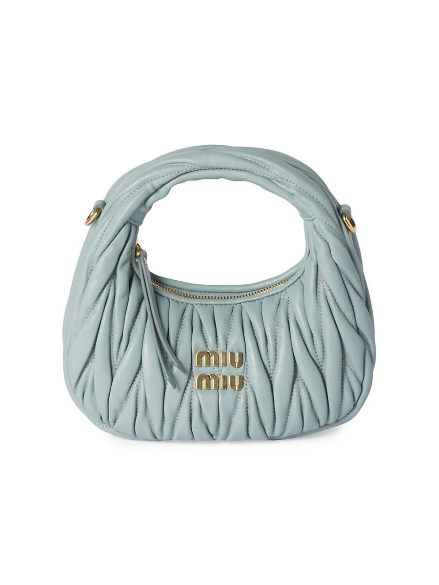 Women's Wander Matelassé Nappa Leather Hobo Mini-Bag - Blue | Saks Fifth Avenue