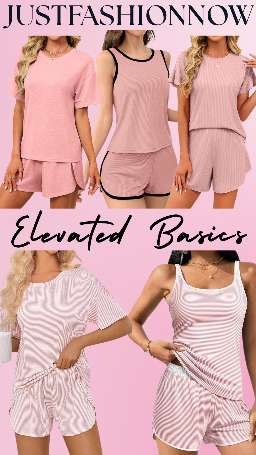 Pink elevated basics = soft girl spring uniform 💗

These JustFashionNow lounge sets are my BEST SELLING Amazon finds and this blush tone is unreal for spring.

Available in:
🌸 Blush Tee + Shorts Lounge Set
💗 Ribbed Contrast Trim Tank + Shorts (Dusty Rose)
🌷 Flutter Sleeve Ribbed Lounge Set
🤍 Pink & White Striped Tank + Shorts
🌺 Classic Relaxed Fit Tee + Shorts Set

Why these sell nonstop:
• Buttery soft, lightweight fabric
• Flowy relaxed fit (so flattering)
• Ribbed texture options that look elevated
• Easy to dress up or down
• Perfect layering pieces under cardigans + denim jackets
• Cute enough for errands, comfy enough for home
• Affordable Amazon finds that feel luxe

These are perfect for:
☁️ Spring transition outfits
☁️ Weekend coffee runs
☁️ Travel days
☁️ Casual date nights
☁️ Lounging but still looking put together

Blush, dusty rose, soft pink — this color is ALWAYS in for spring and gives that effortless feminine aesthetic.

If you love elevated basics that feel expensive but aren’t… this is your sign.

Tap to shop before your size sells out 💗 

 

#LTKdayinmylife #LTKHome #LTKPetite