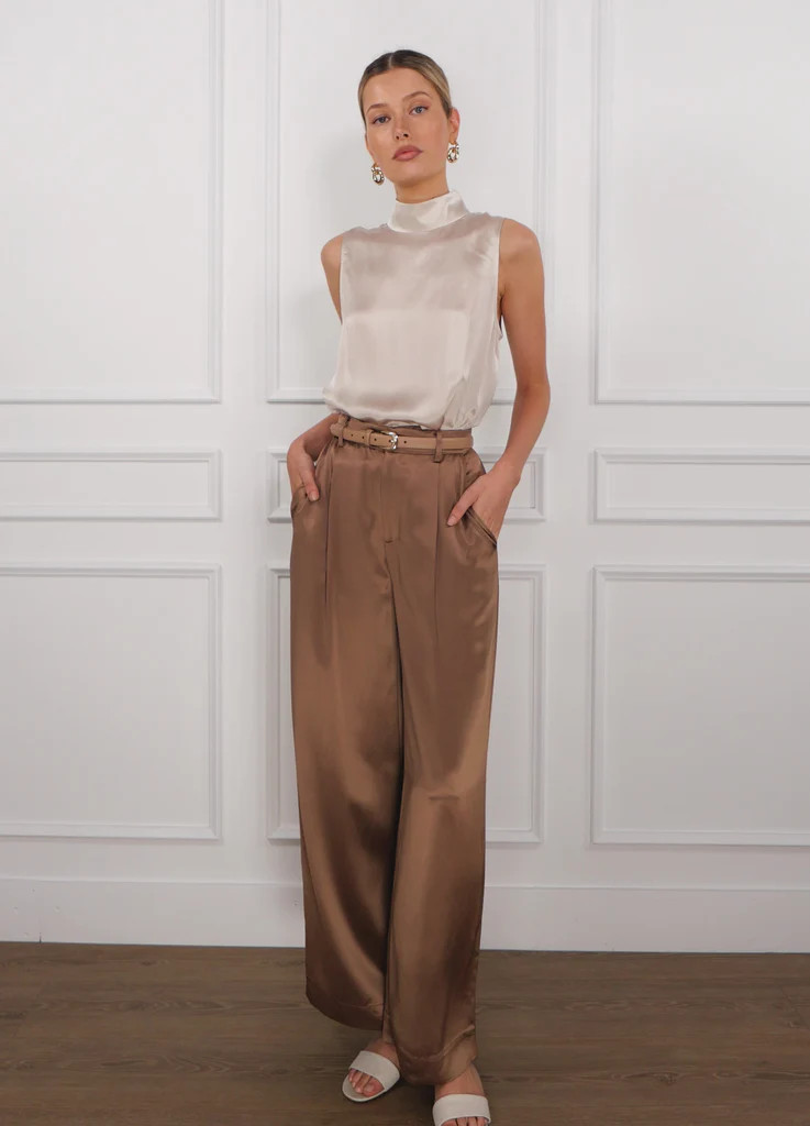 Noura Wide Leg Pant Nutshell | CAMI NYC