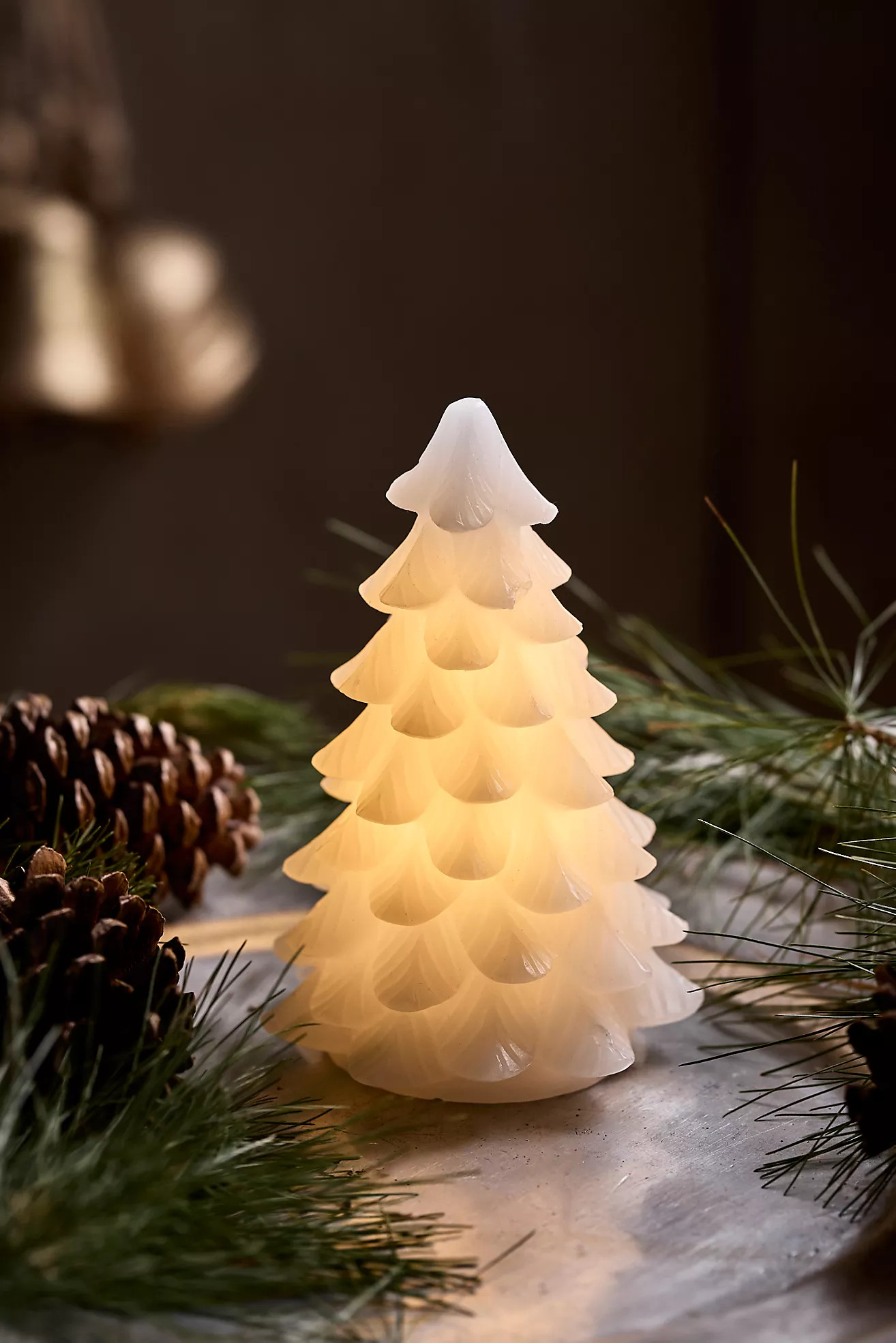 Lit Wax Evergreen Tree | Anthropologie (US)