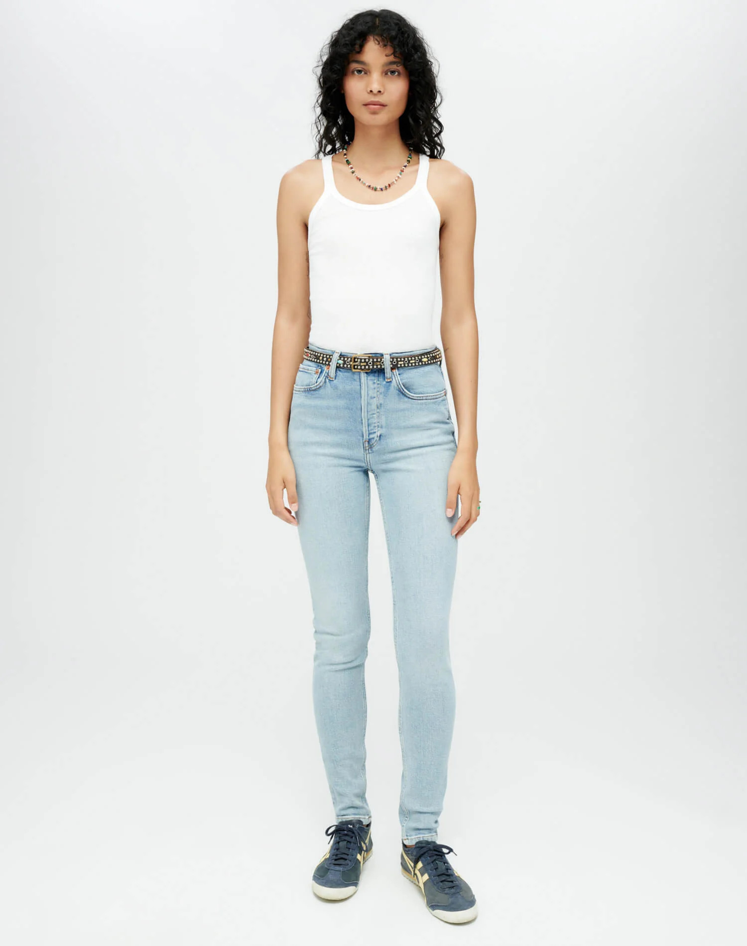 RE/DONE | Ribbed Tank in Optic White | RE/DONE