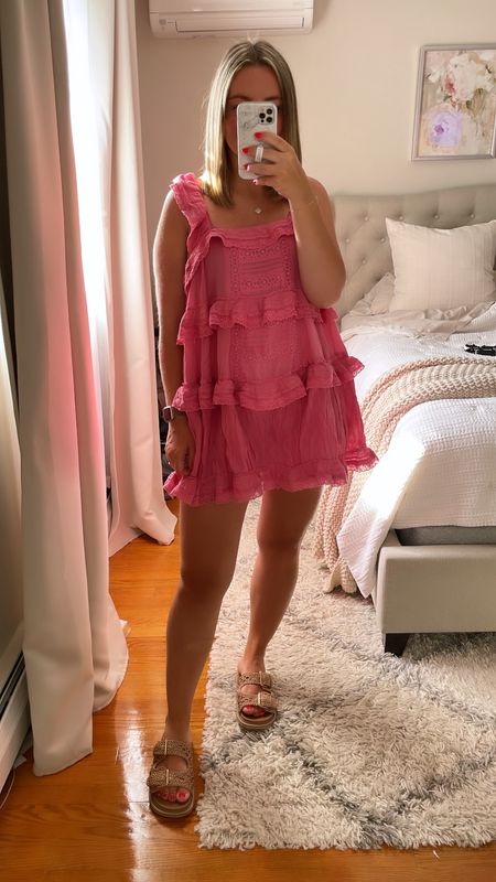 Free people ruffle romper 
Summer outfits 
Summer style 
Summer dress 
Pink dress 
Pink romper 
Free people outfits 

#LTKFamily #LTKStyleTip #LTKVideo