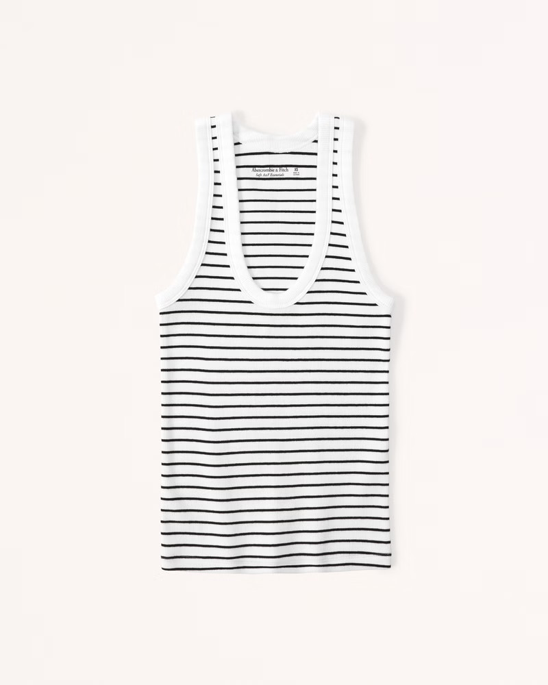 Women's Essential Rib Tuckable Scoopneck Tank | Women's Clearance | Abercrombie.com | Abercrombie & Fitch (US)