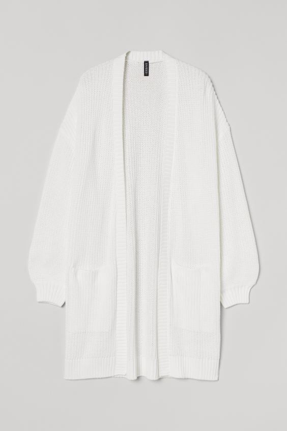 Long cotton-blend cardigan | H&M (UK, MY, IN, SG, PH, TW, HK)