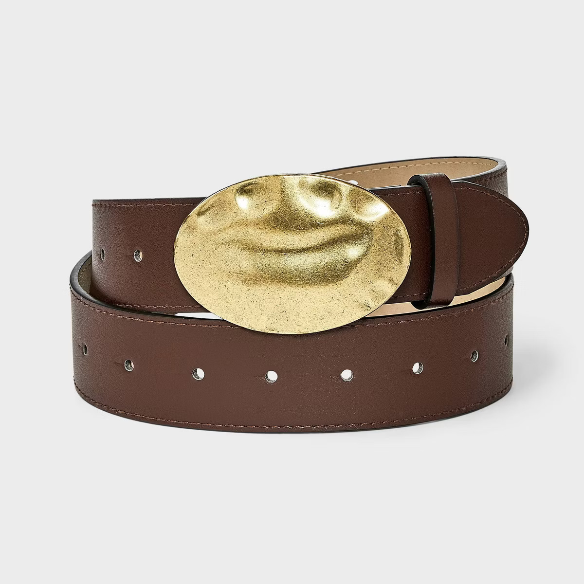 Hammer Texturized Plaque Buckle Belt - Universal Thread™ Brown | Target
