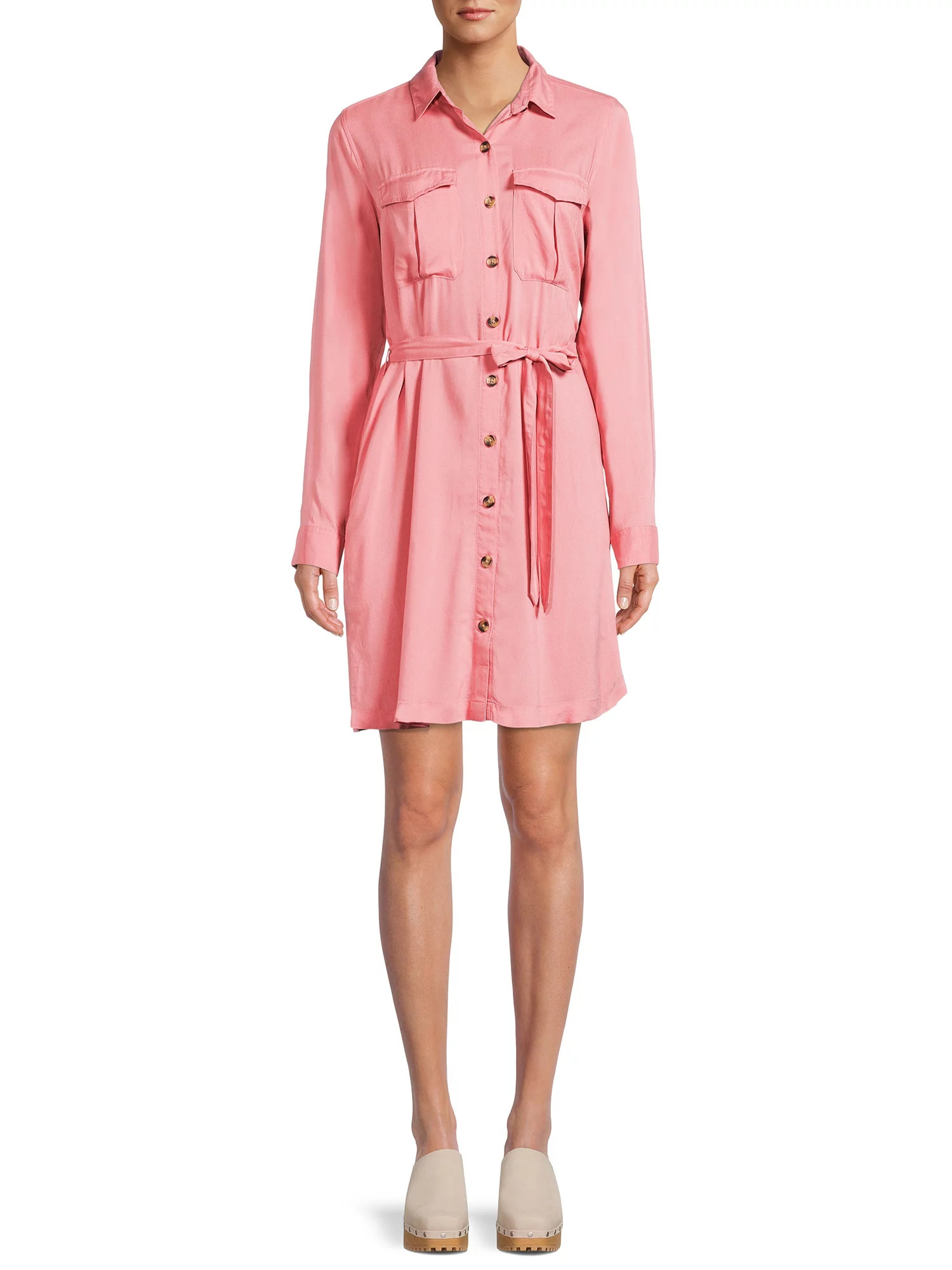 Time and Tru Women's Utility Shirt Dress | Walmart (US)