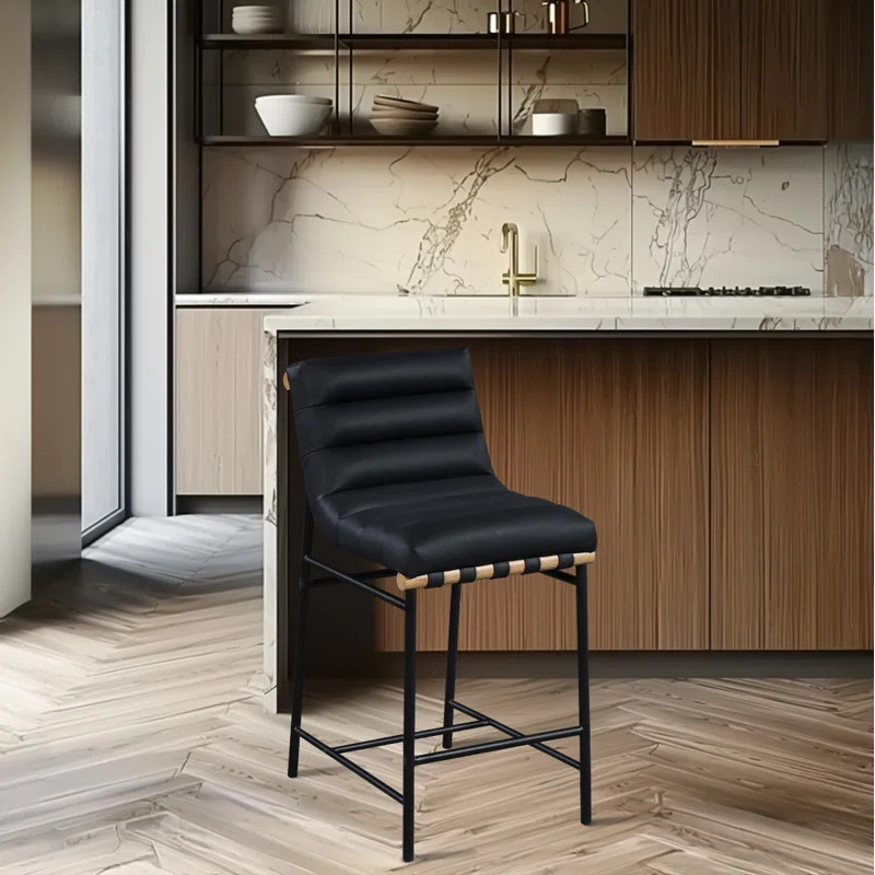 Vincentas Upholstered Counter Stool with Metal Frame | Wayfair North America