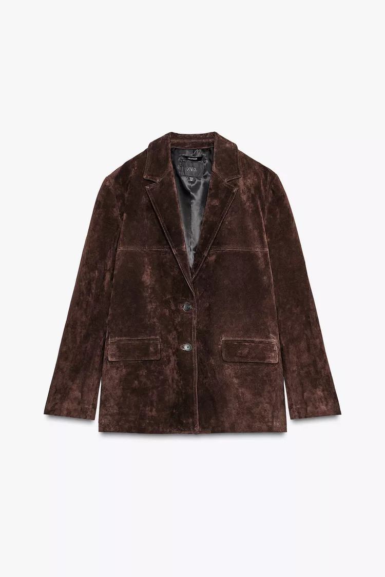 LEATHER SUEDE BLAZER | Zara US