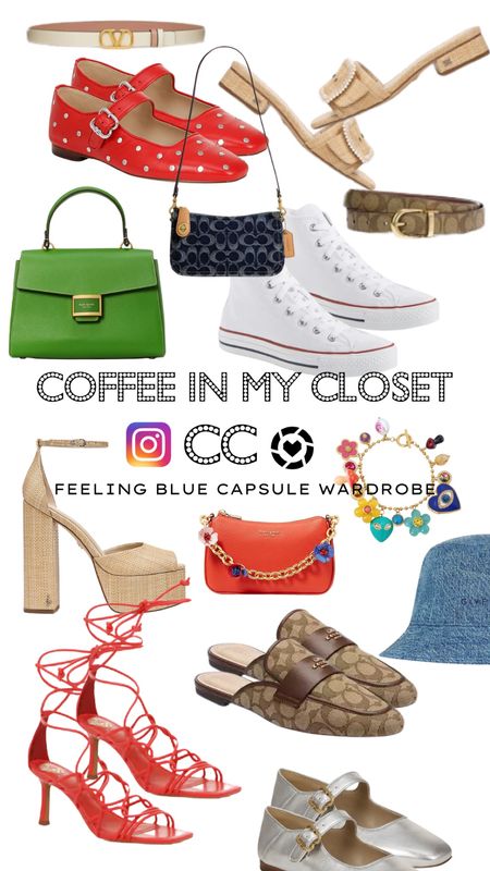 Check out this round up of accessories that complement my new BLUE IS THE NEW BLACK CAPULE COMING TO CLOSETCHOREOGRAPHY.COM AND PREVIEW TODAY ON INSTAGRAM LIVE. 

The mix includes some noticeably 90s accessory brands and styles like Kate Spade and Coach. 