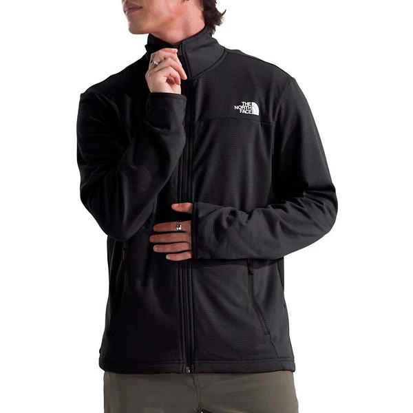 Men's The North Face Cedar Trail Grid Fleece Hiking Full Zip XLarge TNF Black | Scheels