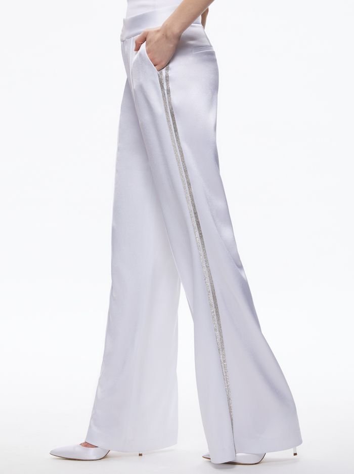 DYLAN PANT WITH CRYSTAL TRIM | Alice + Olivia