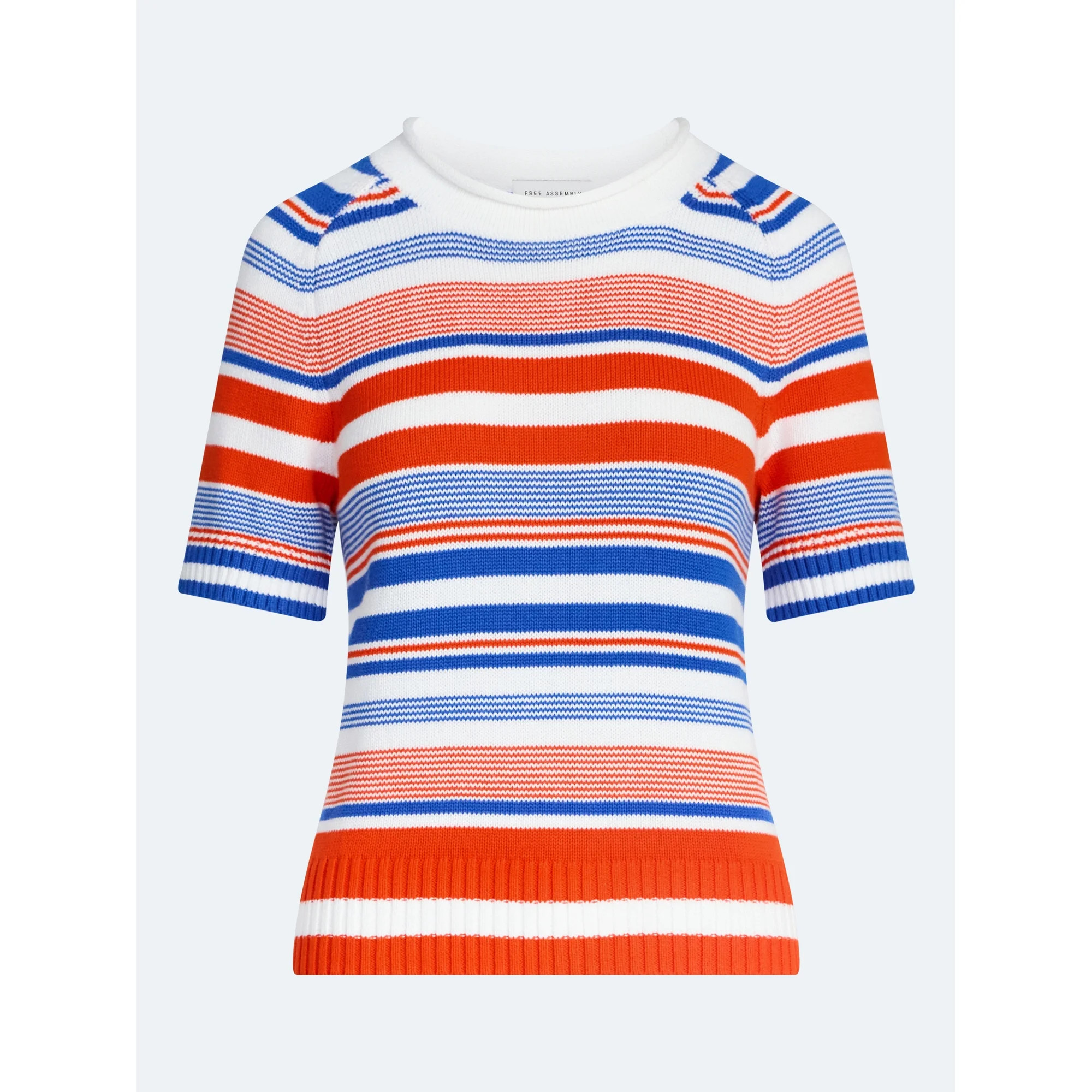 Free Assembly Women's and Women's Plus Roll Neck Cotton Sweater with Short Sleeves, Sizes XS-4X | Walmart (US)