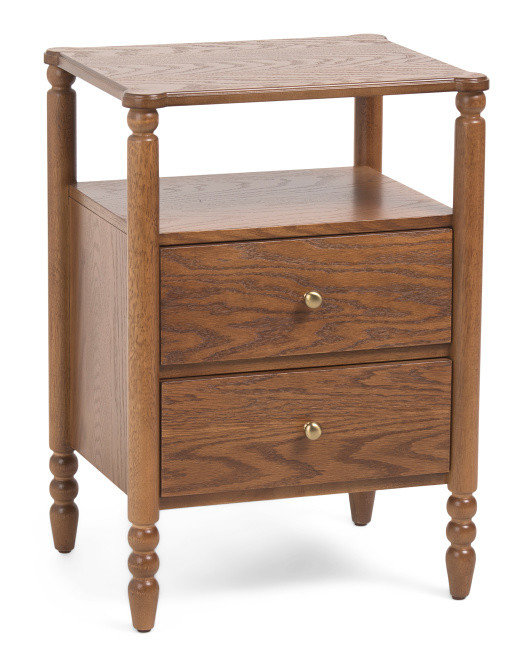 19x16x27 Two Drawer Side Table With Charging Station | TJ Maxx