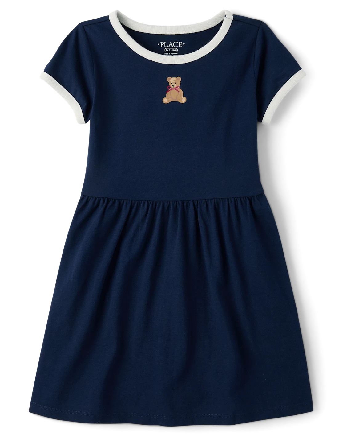 Girls Bear Ringer Dress - blue | The Children's Place