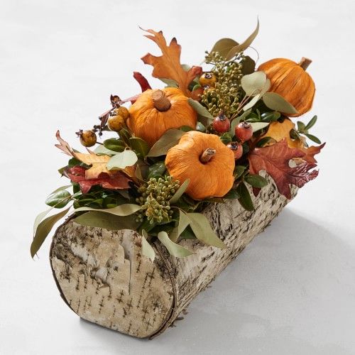 Fall in Love Wooden Log Live Centerpiece | Williams-Sonoma