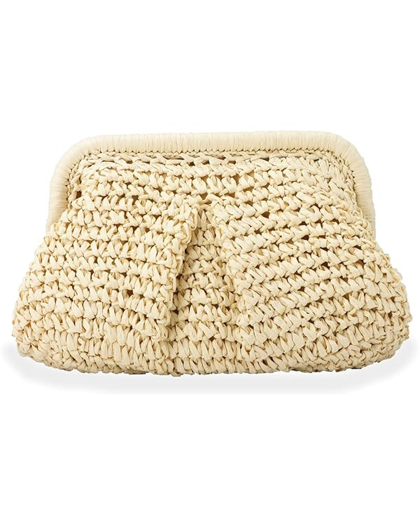 Emprier Straw Clutch Purse for Women Cloud Dumpling Pouch Straw Crossbody Shoulder Handbag Summer... | Amazon (US)