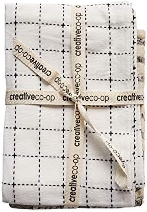 Creative Co-Op DA8185-1 White & Black Cotton Tea Towels (Set of 3 Designs) | Amazon (US)