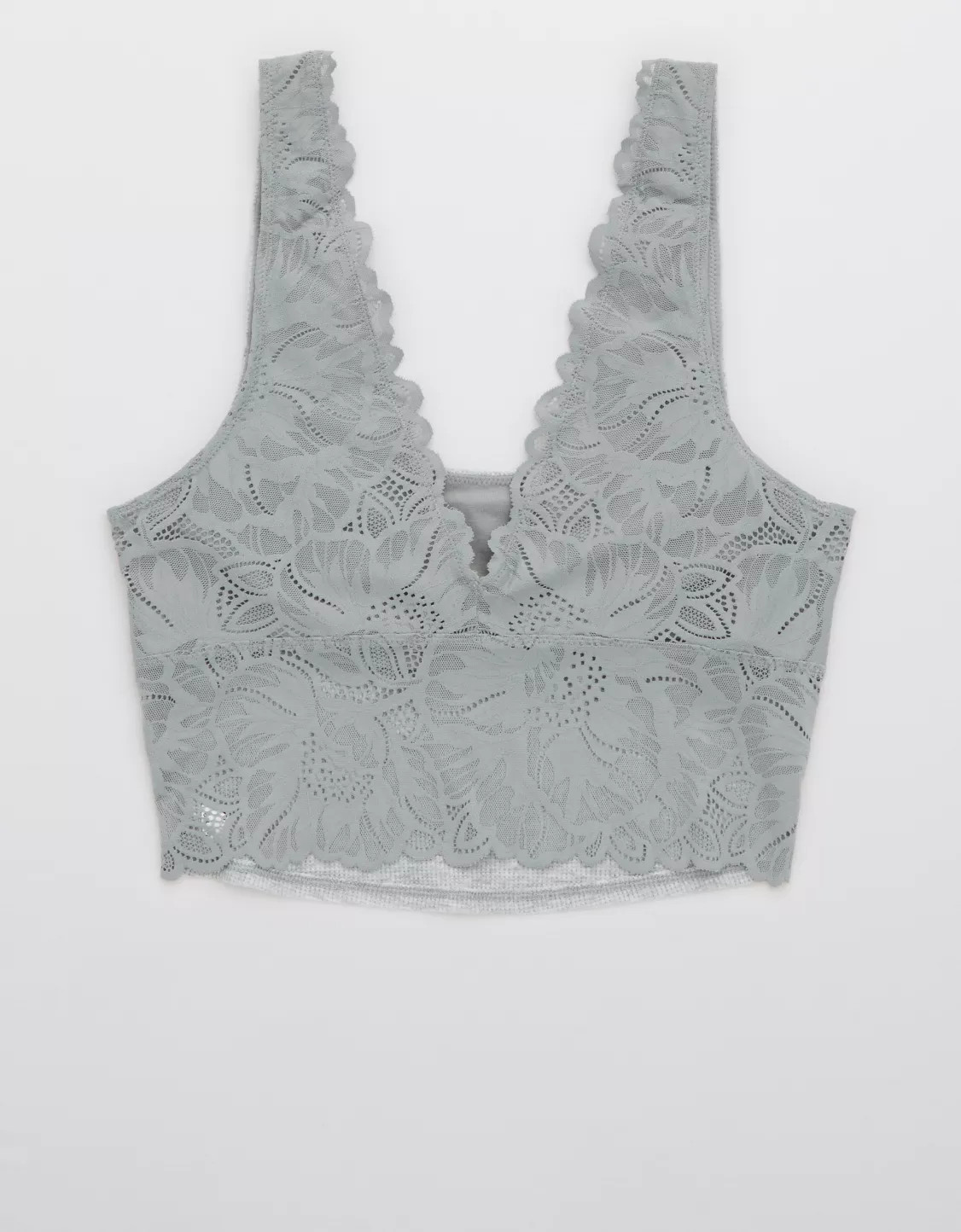 Aerie Holiday Best Lace Waffle Longline Bralette | American Eagle Outfitters (US & CA)
