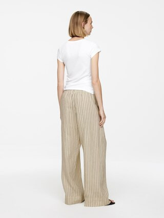 Linen Trousers – Beige/Black – Women – ARKET GB | Arket UK