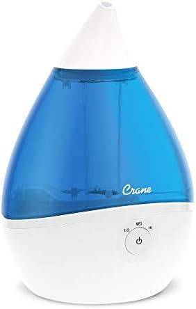 Crane Droplet Ultrasonic Cool Mist Humidifier, 0.5 Gallon, 250 Sq Ft Coverage, Optional Vapor Pad... | Amazon (US)