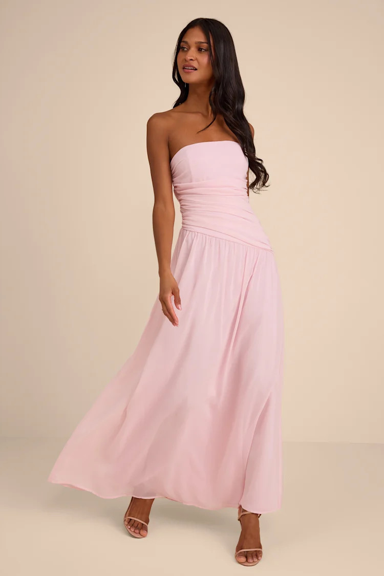 Florian Blush Pink Drop Waist Maxi Dress | Lulus
