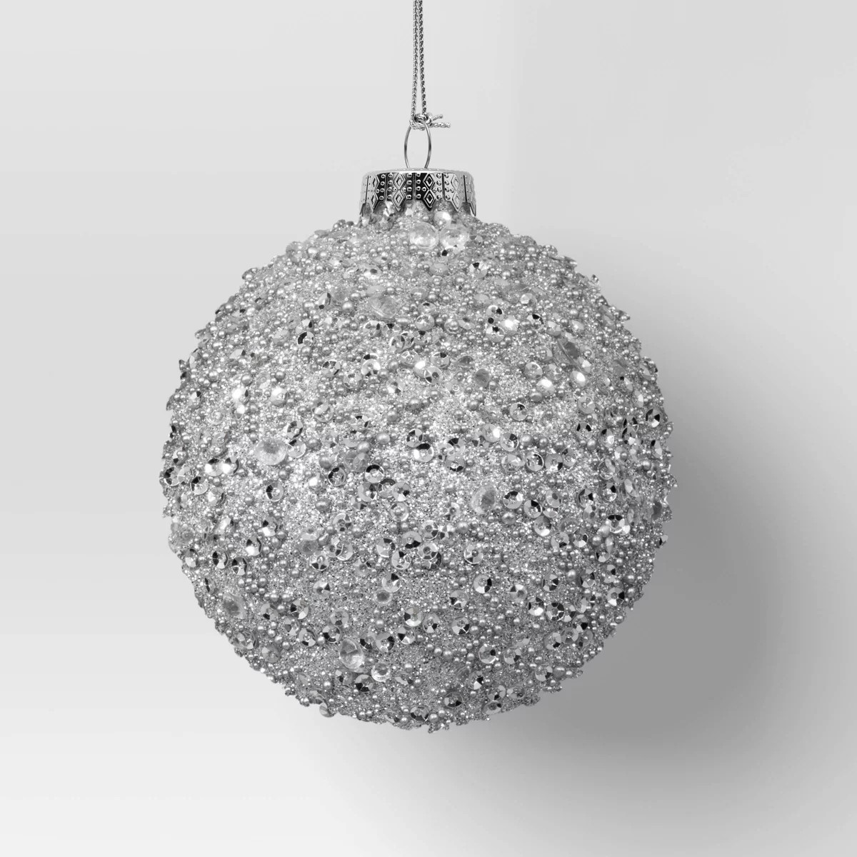 Christmas Silver Beaded Ball Ornament - Wondershop™ | Target