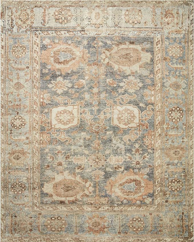 Loloi II Margot Collection MAT-03 Ocean / Spice, Traditional 3'-6" x 5'-6" Accent Rug | Amazon (US)