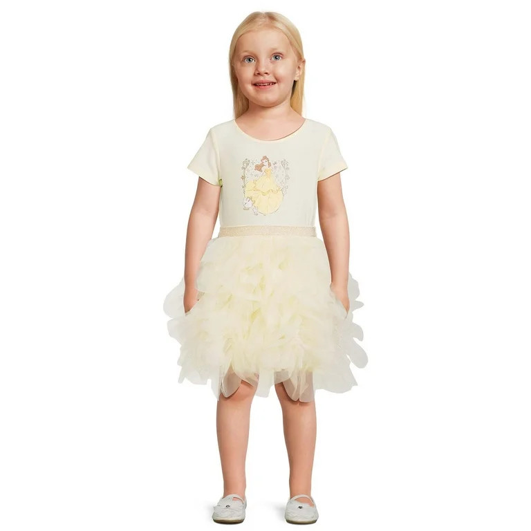 Disney Belle Toddler Girl Short Sleeve Tutu Dress, Sizes 12M-5T | Walmart (US)